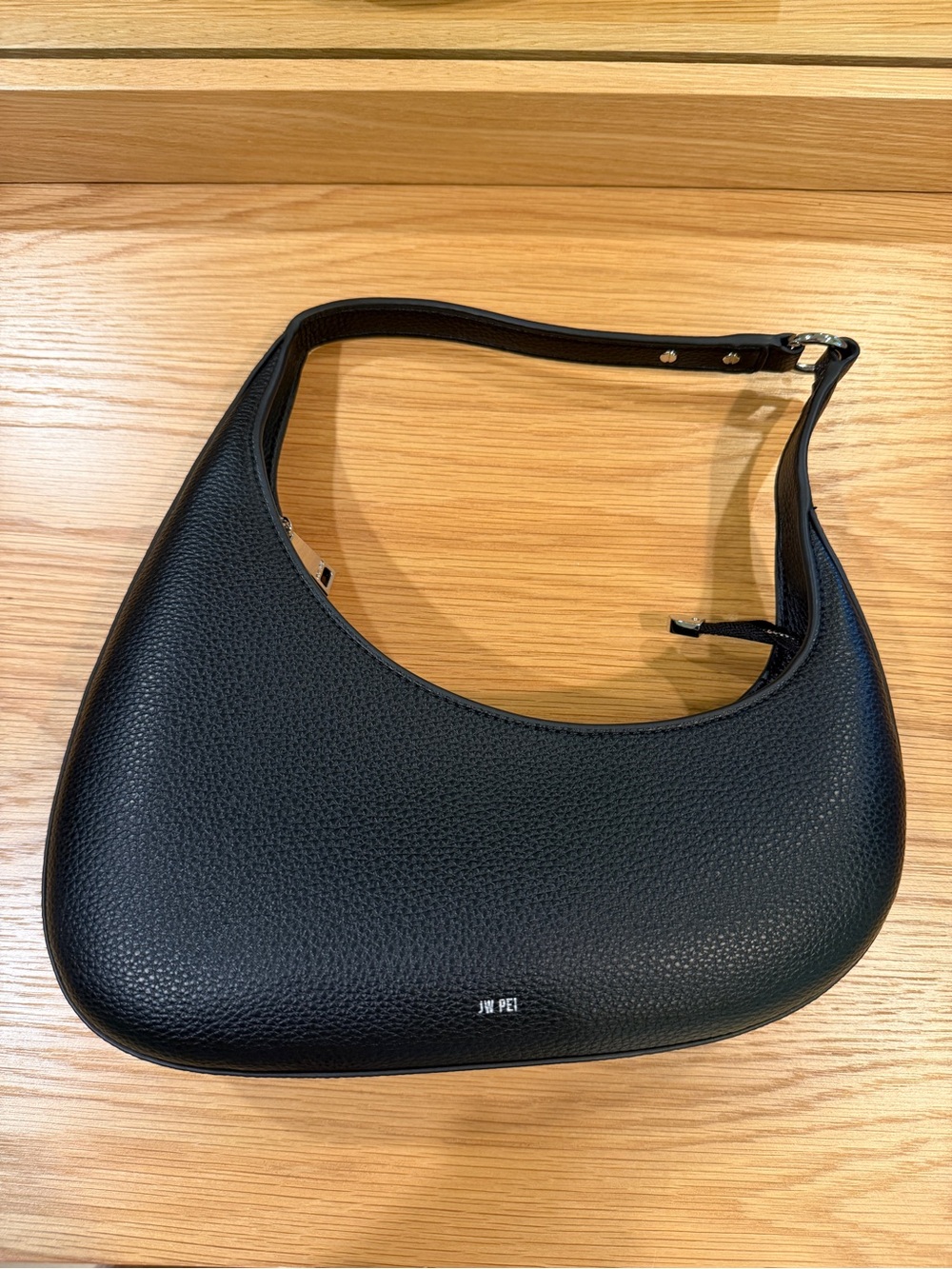 JW PEI Black Pebbled Shoulder Bag